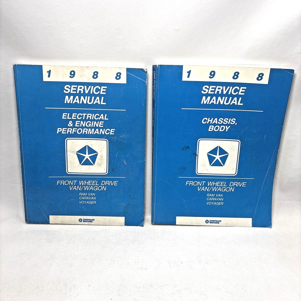 1988 Chrysler Front Wheel Drive Van  Service Manuals Set of 2 Engine Electrical
